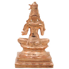 Bronze Parameshwari Idol, Mookambika, Rajarajeshwari Lalita Tripurasundari Murti for Pooja, Home Decor, Gifting, Handcrafted Chola Art, Gold, 6 Inch, 1 Piece