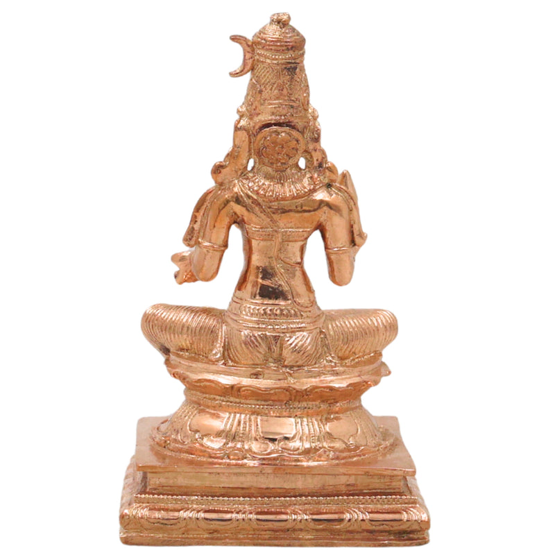 Bronze Parameshwari Idol, Mookambika, Rajarajeshwari Lalita Tripurasundari Murti for Pooja, Home Decor, Gifting, Handcrafted Chola Art, Gold, 6 Inch, 1 Piece