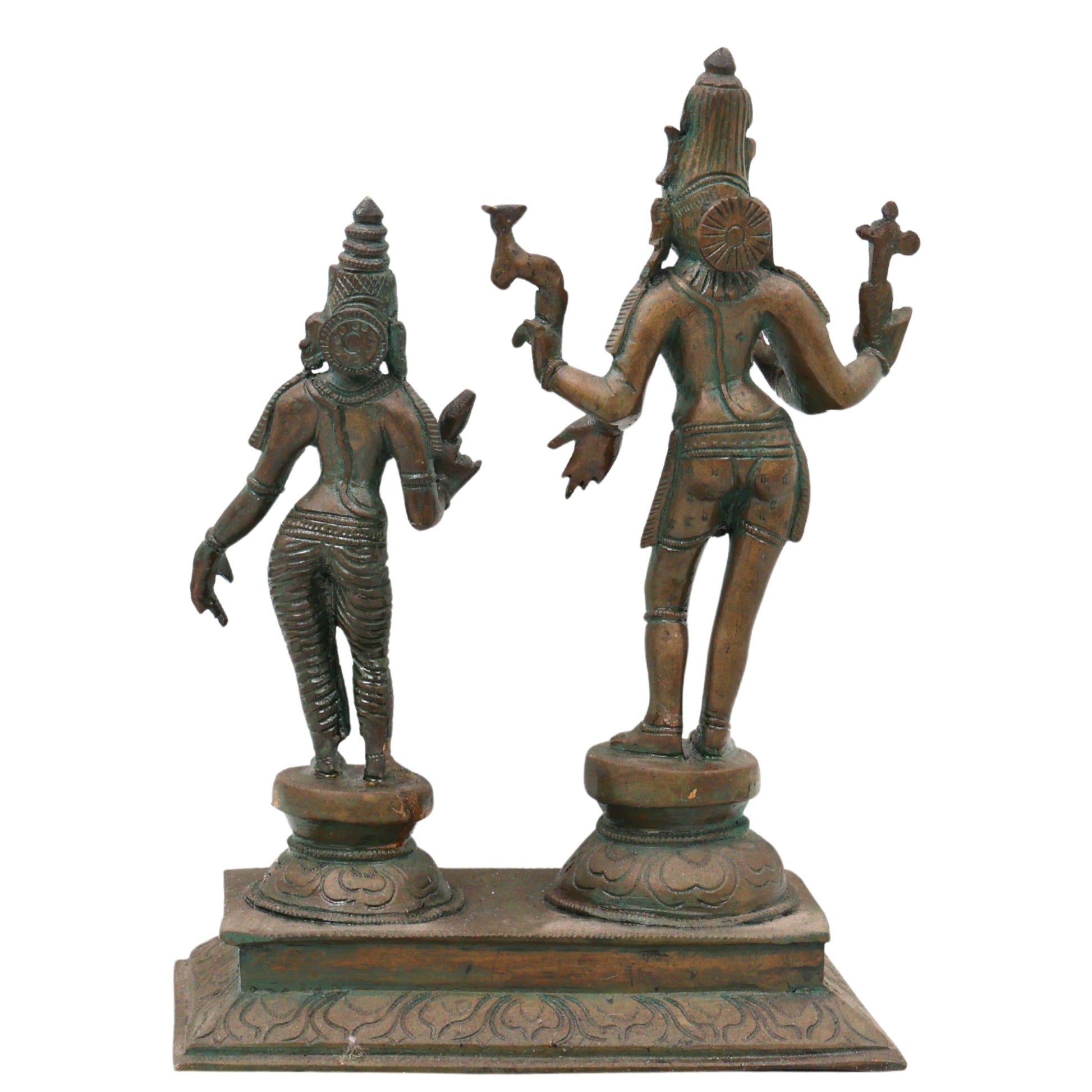 Bronze Shiva Parvati Idol, Handcrafted Uma Maheshwara Murti for Pooja, Home Decor & Spiritual Gifting, Brown, 10 Inch, 1 Piece