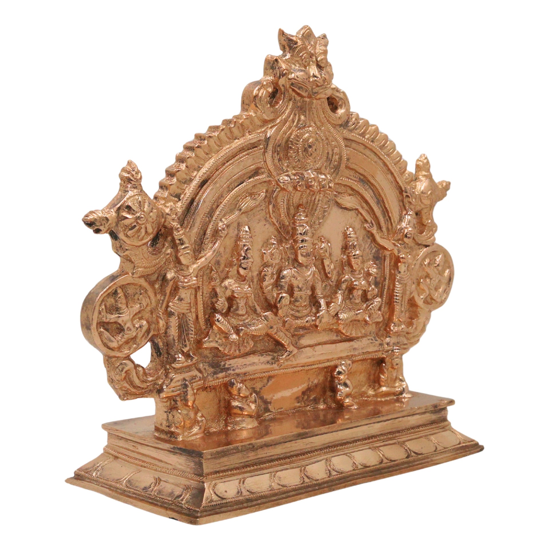 Bronze Vishnu Sridevi Bhudevi Idol, Handcrafted Chola Narayana Murti for Pooja, Temple, Home Decor & Spiritual Gifting, Gold, 7.5 Inch, 1 Piece