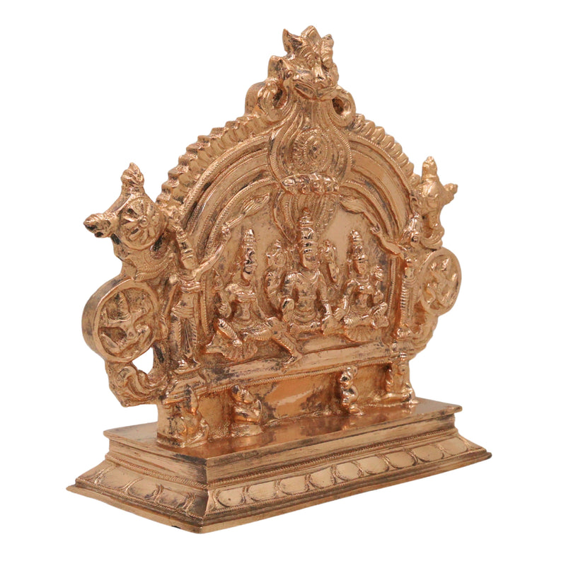 Bronze Vishnu Sridevi Bhudevi Idol, Handcrafted Chola Narayana Murti for Pooja, Temple, Home Decor & Spiritual Gifting, Gold, 7.5 Inch, 1 Piece