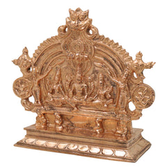 Bronze Vishnu Sridevi Bhudevi Idol, Handcrafted Chola Narayana Murti for Pooja, Temple, Home Decor & Spiritual Gifting, Gold, 7.5 Inch, 1 Piece