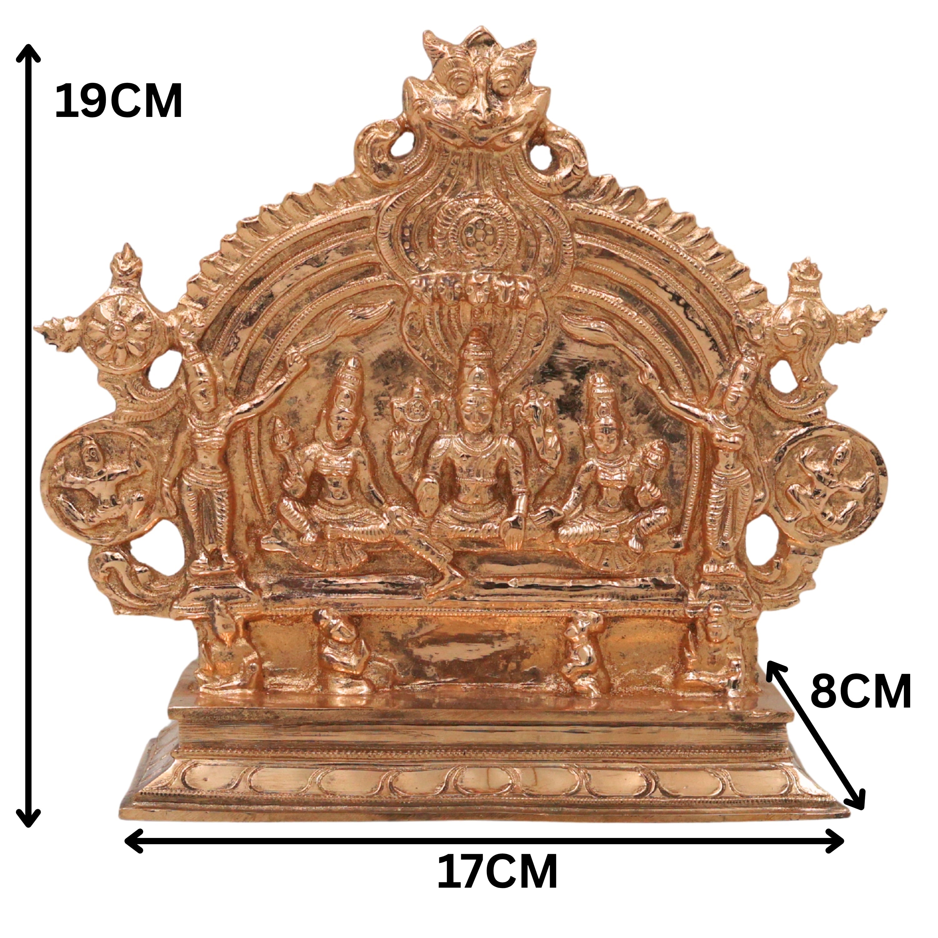 Bronze Vishnu Sridevi Bhudevi Idol, Handcrafted Chola Narayana Murti for Pooja, Temple, Home Decor & Spiritual Gifting, Gold, 7.5 Inch, 1 Piece