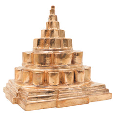 Bronze Mahameru Sri Chakra Yantra for Pooja, Vastu, Home Decor & Auspicious Gifting, Gold, 4.5 Inch, 1 Piece