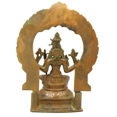 Bronze Rajarajeswari Idol, Handcrafted Lalita Tripura Sundari Devi Murti for Pooja, Home Decor & Gifting, Brown, 10 Inch, 1 Piece