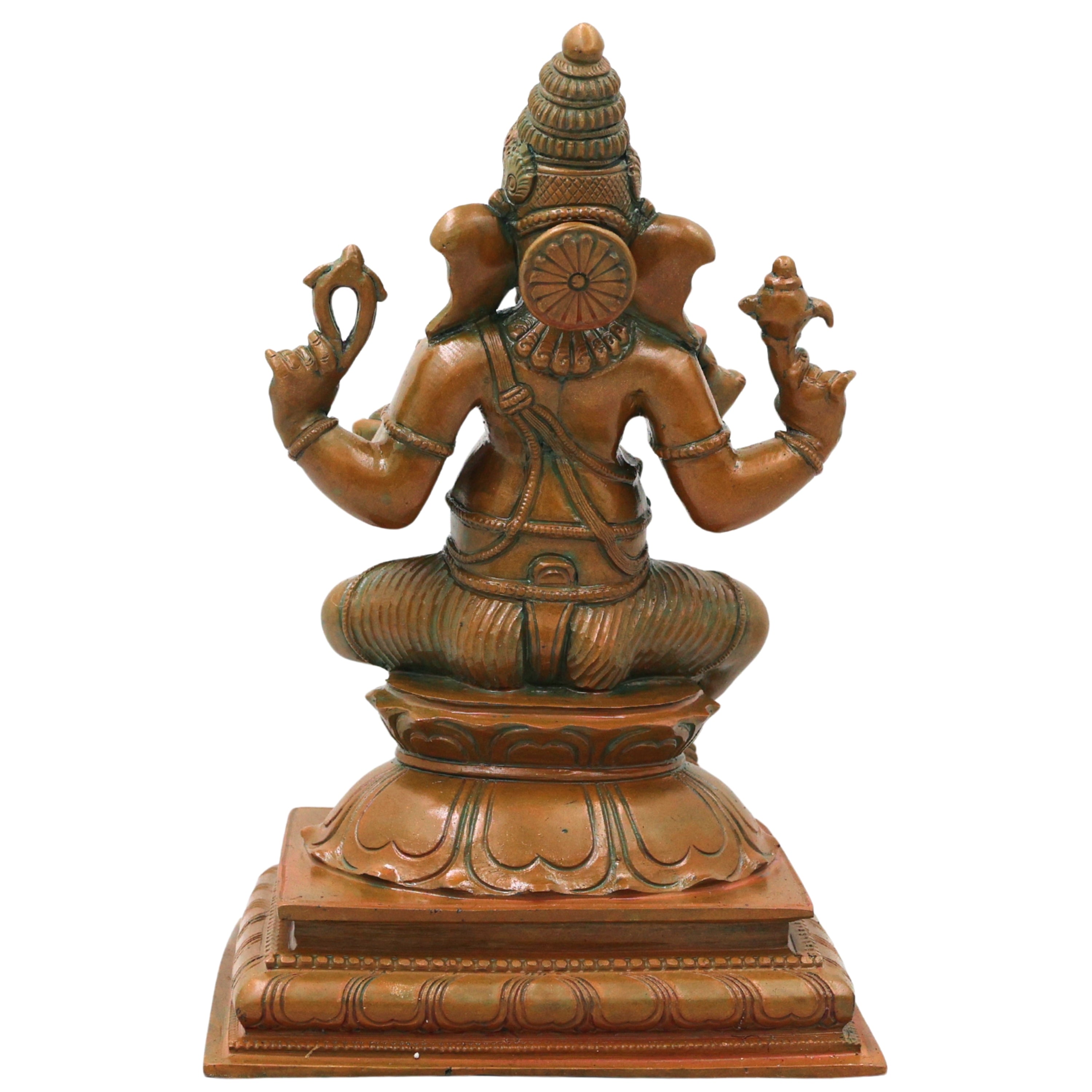 Bronze Ganapati Idol Handcrafted Lord Ganesha Vinayaka Murti for Pooja, Home Decor, Temple & Gifting, Brown, 9 Inch, 1 Piece