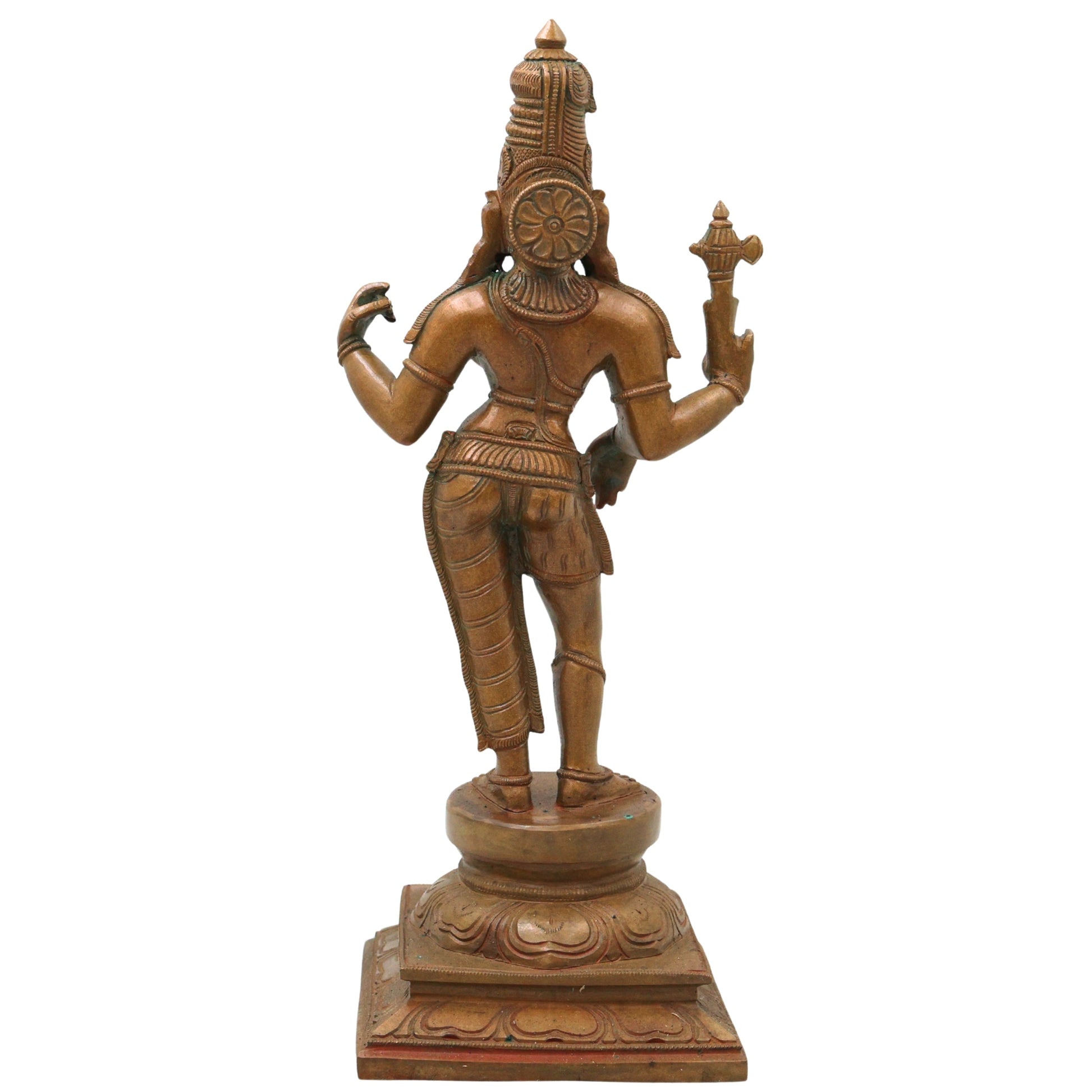 Bronze Ardhanarishwara Idol, Shiva Shakti Murti for Pooja, Home Decor, Temple & Gifting, Brown, 12.5 Inch, 1 Piece