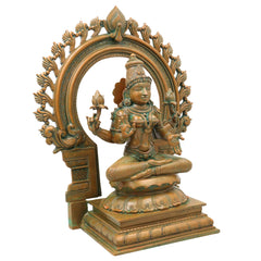 Bronze Mahalakshmi Devi Idol, Handcrafted Chola Lakshmi Murti for Pooja, Home Decor, Mandir & Spiritual Gifting, Brown, 17 Inch, 1 Piece