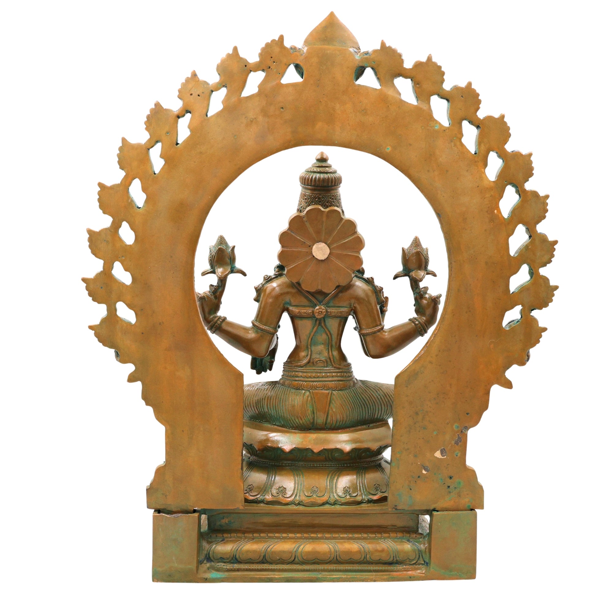 Bronze Mahalakshmi Devi Idol, Handcrafted Chola Lakshmi Murti for Pooja, Home Decor, Mandir & Spiritual Gifting, Brown, 17 Inch, 1 Piece
