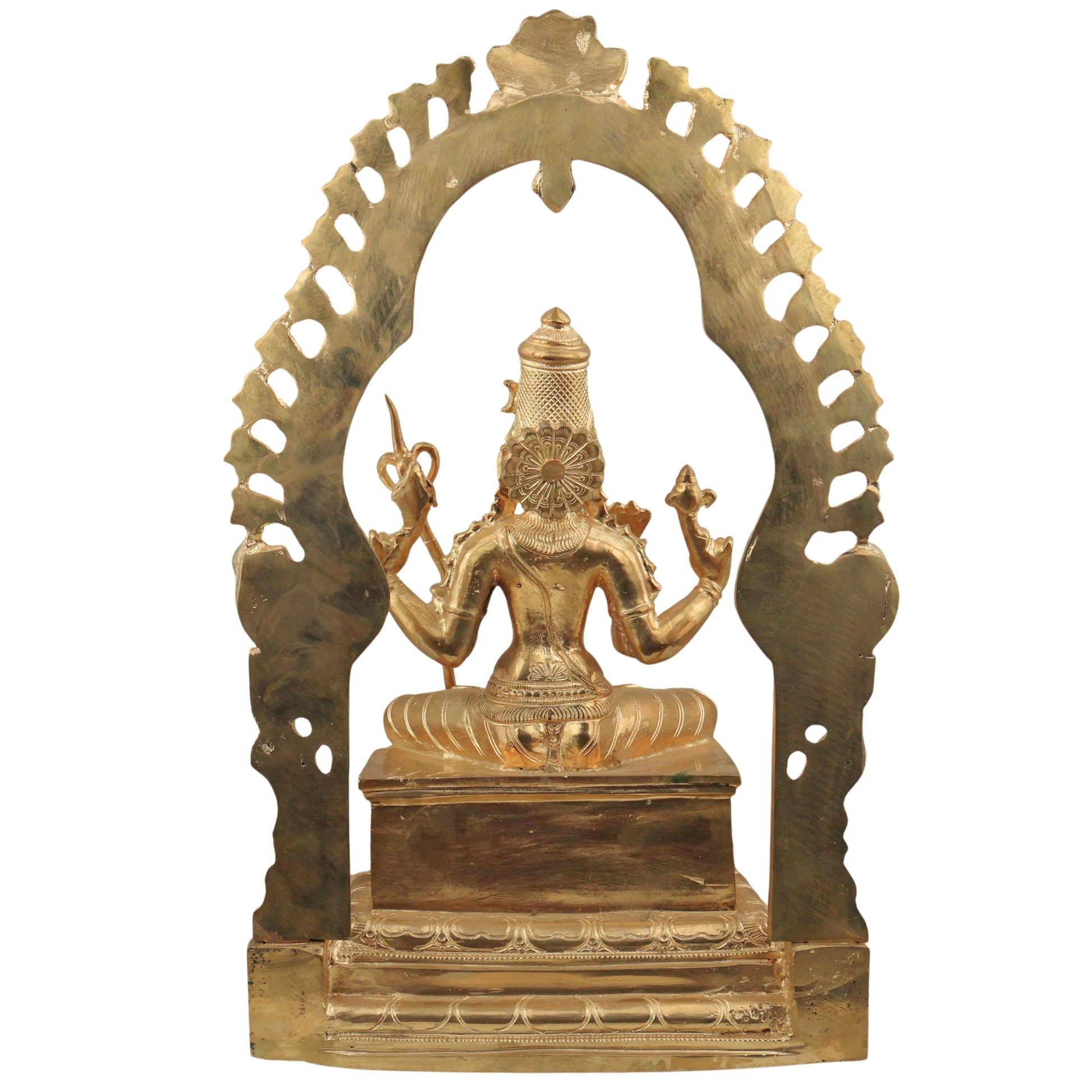 Bronze Rajarajeswari Idol, Lalita Tripura Sundari Devi Murti, Handcrafted Chola Style Statue for Pooja, Home Decor & Gifting, Gold, 18 Inch, 1 Piece
