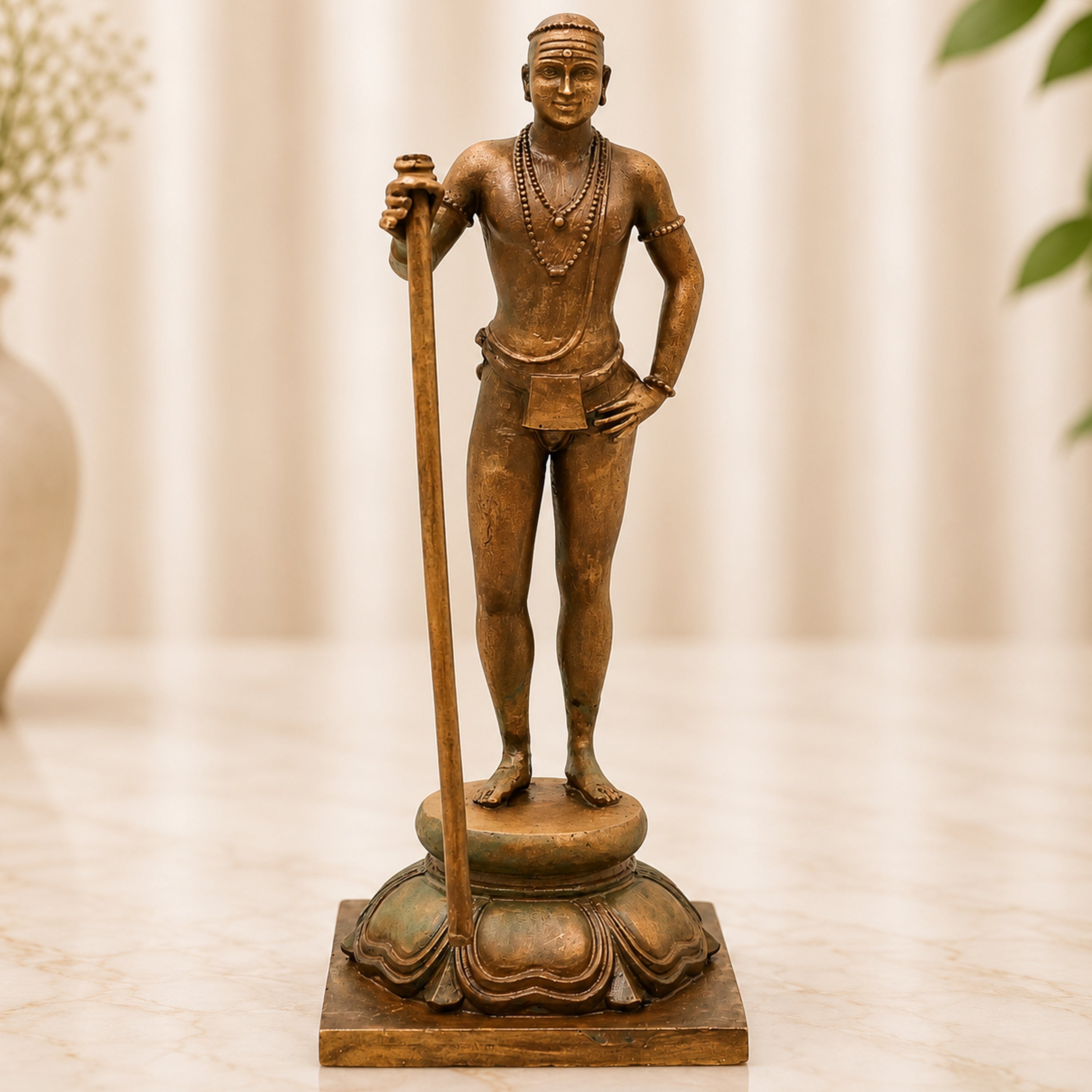 Bronze Palani Murugan Idol, Dhandayuthapani Subramanya Murti for Pooja, Home Decor & Gifting, Brown, 6.5 Inch, 1 Piece