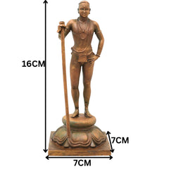 Bronze Palani Murugan Idol, Dhandayuthapani Subramanya Murti for Pooja, Home Decor & Gifting, Brown, 6.5 Inch, 1 Piece