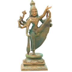 Handcrafted Bronze Vamana Vishnu Idol, Trivikrama Upendra Murti, Traditional Chola Statue for Pooja, Home Decor & Gifting, Brown, 8 Inch, 1 Piece
