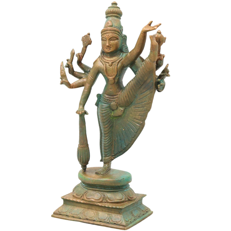 Handcrafted Bronze Vamana Vishnu Idol, Trivikrama Upendra Murti, Traditional Chola Statue for Pooja, Home Decor & Gifting, Brown, 8 Inch, 1 Piece