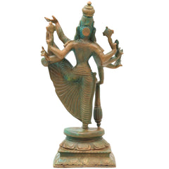 Handcrafted Bronze Vamana Vishnu Idol, Trivikrama Upendra Murti, Traditional Chola Statue for Pooja, Home Decor & Gifting, Brown, 8 Inch, 1 Piece
