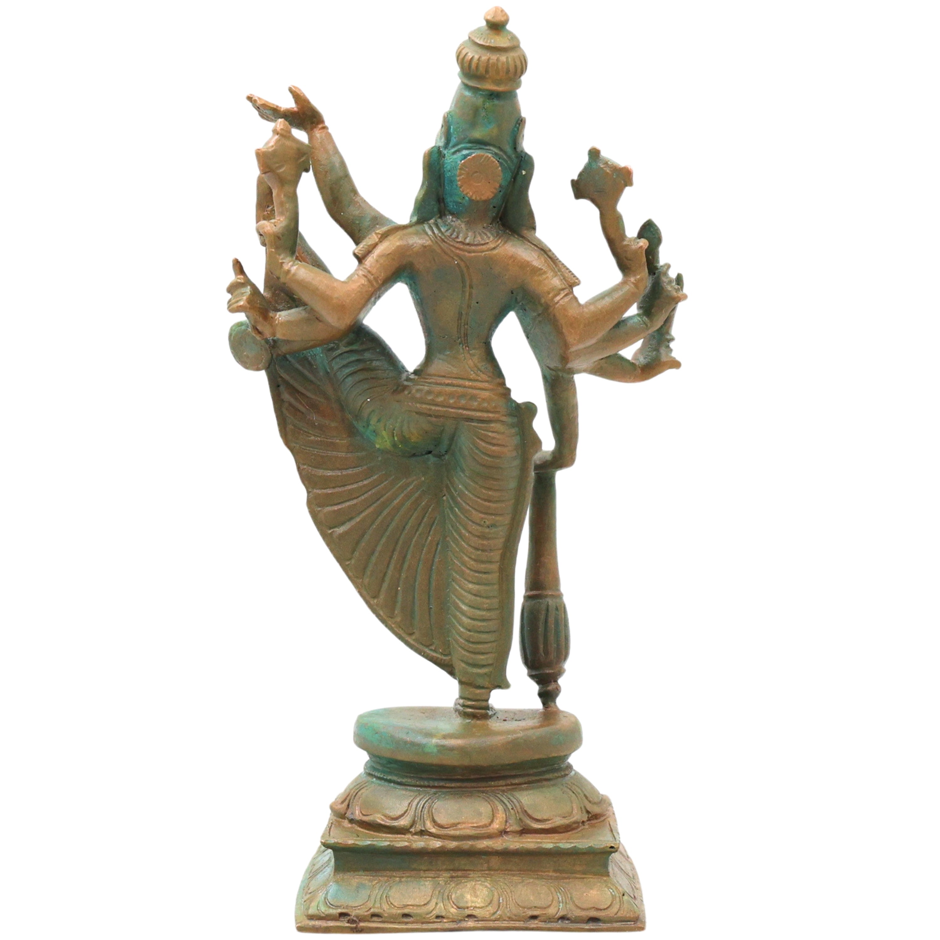Handcrafted Bronze Vamana Vishnu Idol, Trivikrama Upendra Murti, Traditional Chola Statue for Pooja, Home Decor & Gifting, Brown, 8 Inch, 1 Piece