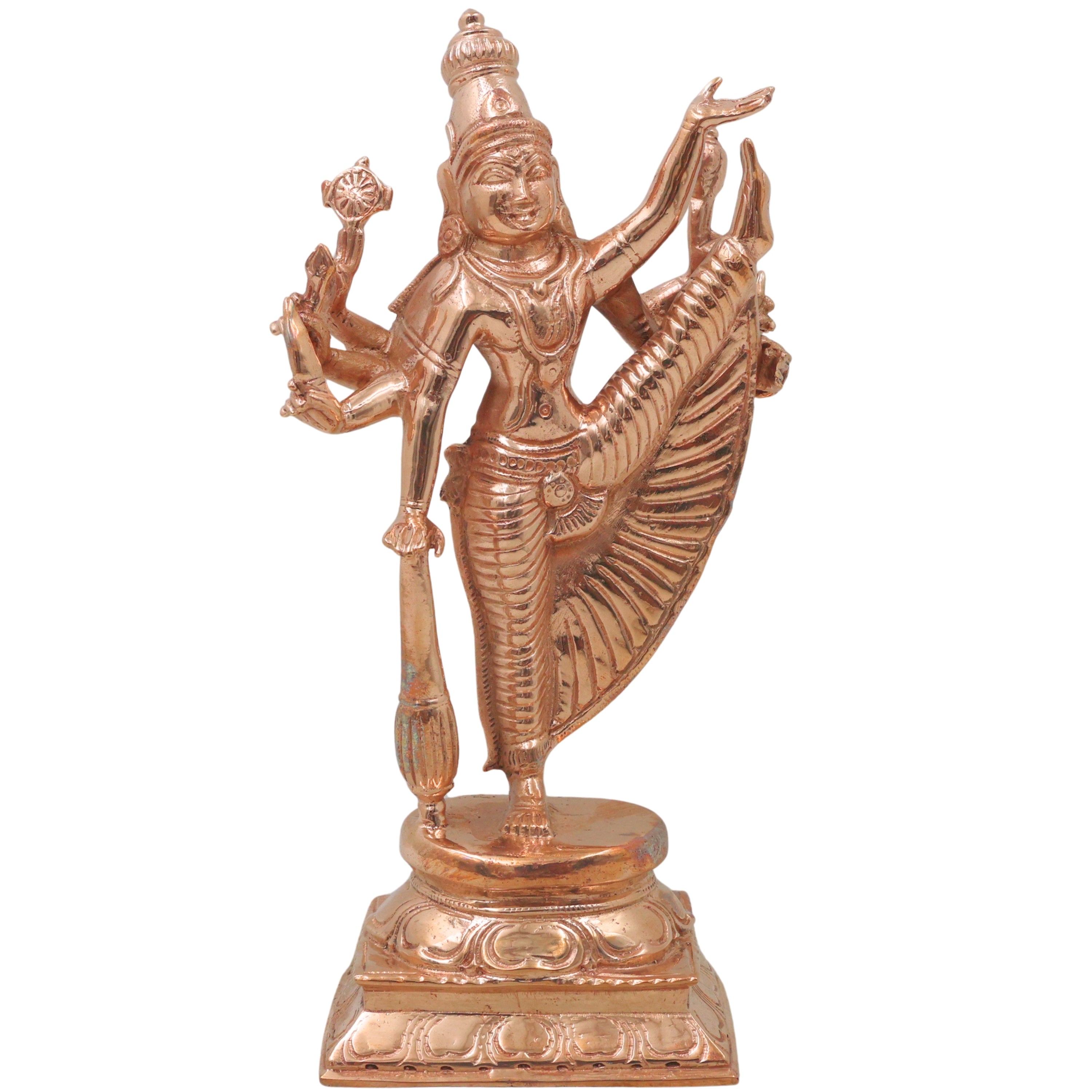 Handcrafted Bronze Vamana Vishnu Idol, Trivikrama Upendra Murti, Traditional Chola Statue for Pooja, Home Decor & Gifting, Gold, 8 Inch, 1 Piece