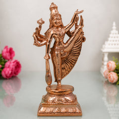 Handcrafted Bronze Vamana Vishnu Idol, Trivikrama Upendra Murti, Traditional Chola Statue for Pooja, Home Decor & Gifting, Gold, 8 Inch, 1 Piece