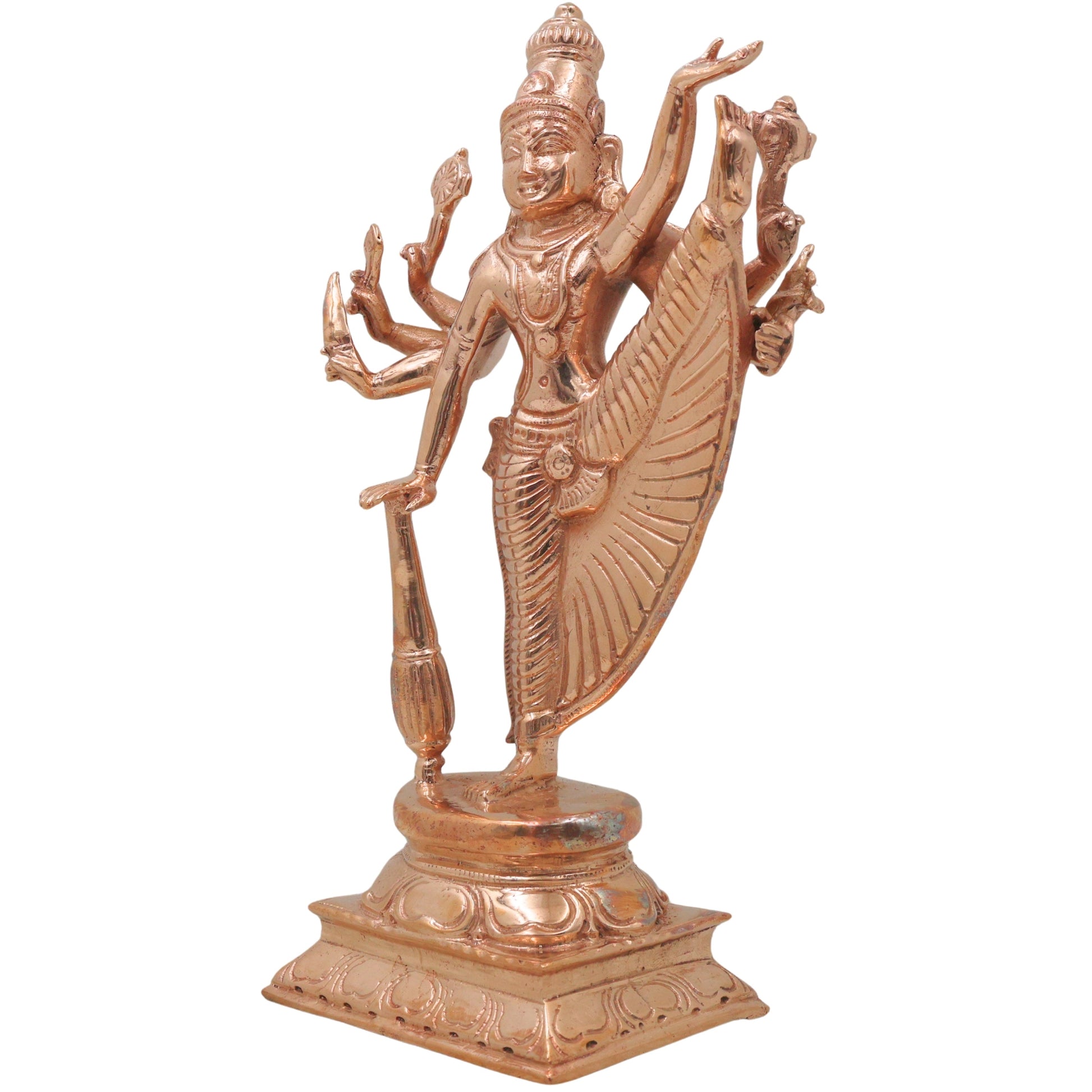 Handcrafted Bronze Vamana Vishnu Idol, Trivikrama Upendra Murti, Traditional Chola Statue for Pooja, Home Decor & Gifting, Gold, 8 Inch, 1 Piece