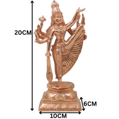 Handcrafted Bronze Vamana Vishnu Idol, Trivikrama Upendra Murti, Traditional Chola Statue for Pooja, Home Decor & Gifting, Gold, 8 Inch, 1 Piece