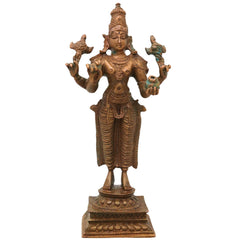Bronze Dhanvantari Idol, Lord Dhanwantri Bhagavan Murti for Pooja, Vastu, Home Decor & Gifting, Brown, 6 Inch, 1 Piece