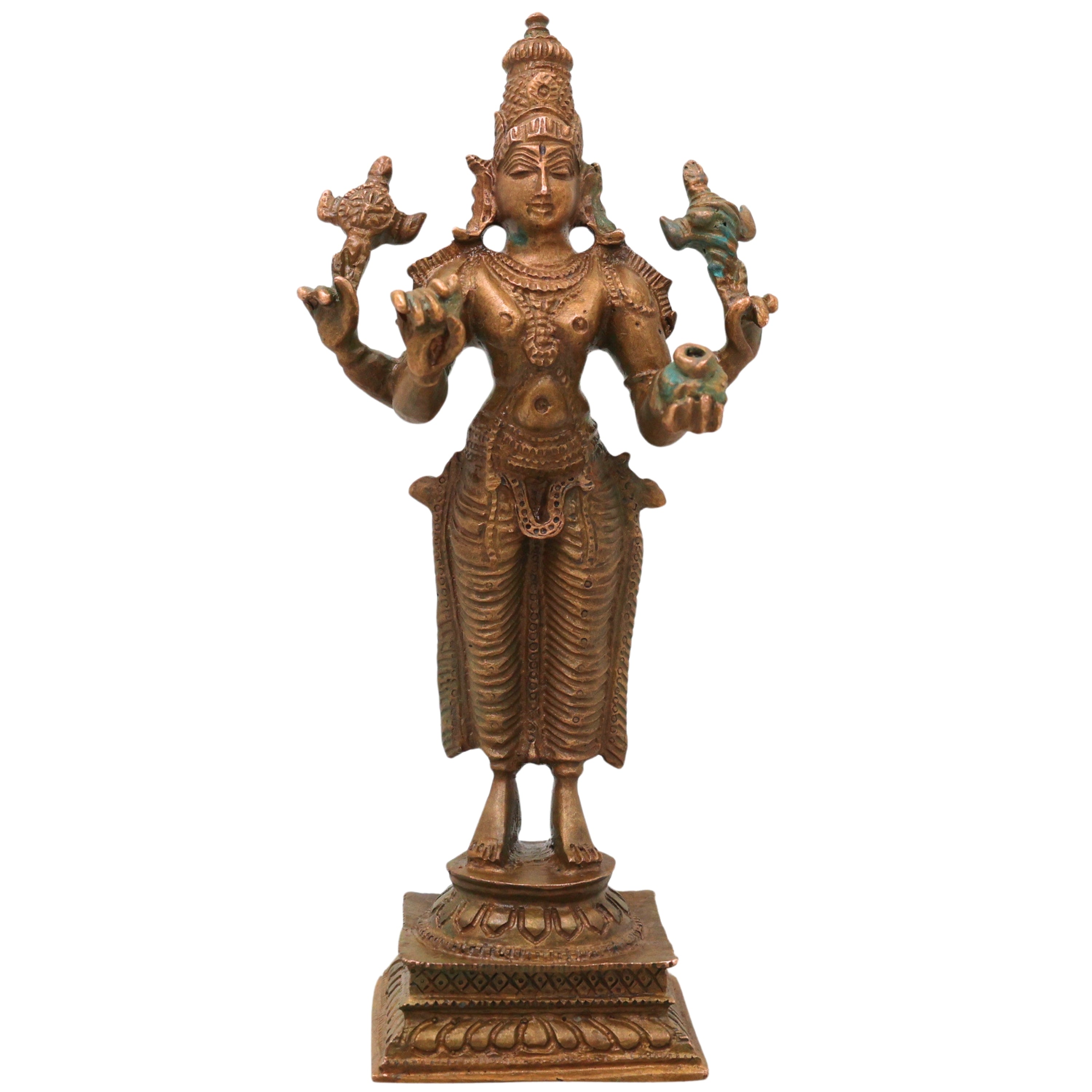 Bronze Dhanvantari Idol, Lord Dhanwantri Bhagavan Murti for Pooja, Vastu, Home Decor & Gifting, Brown, 6 Inch, 1 Piece