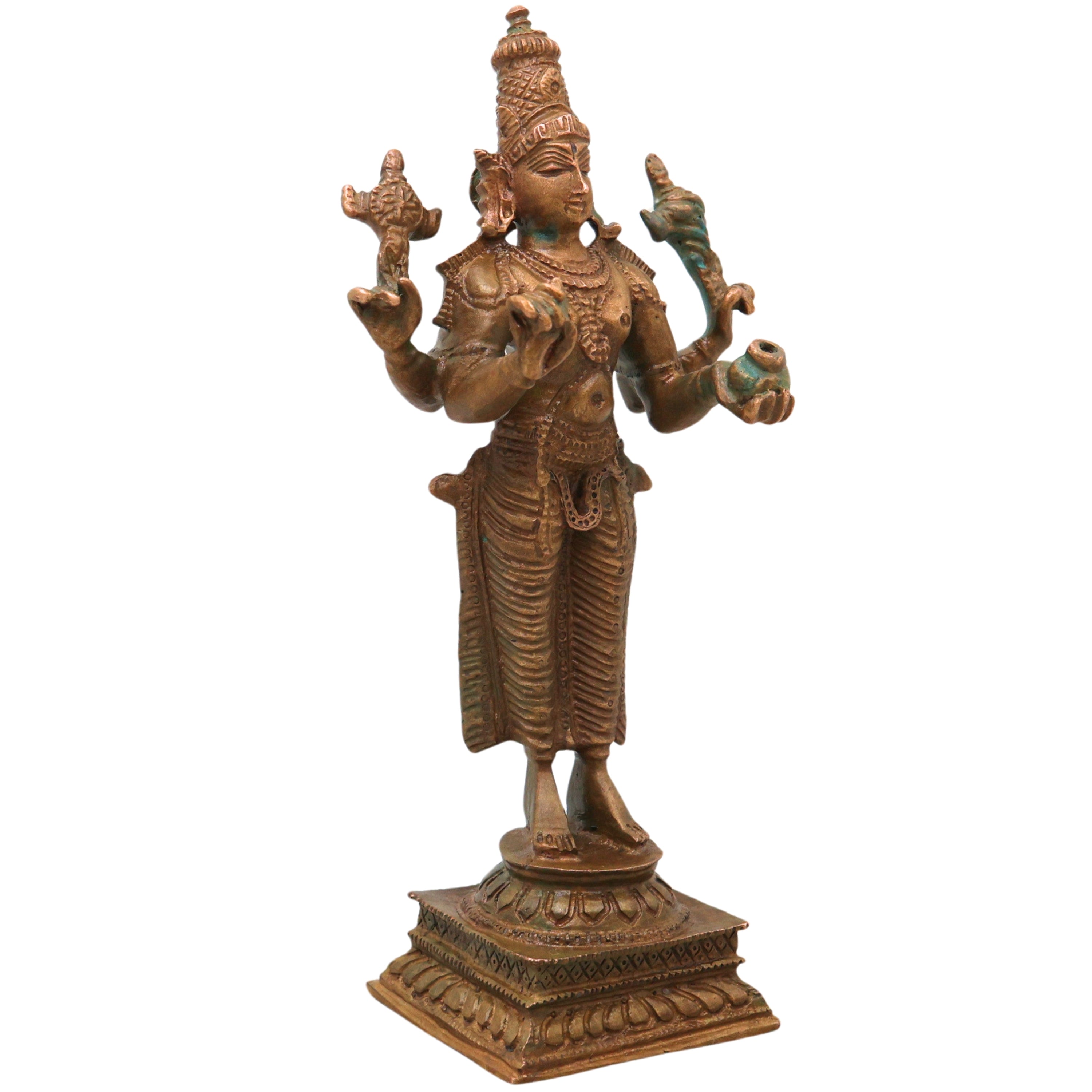 Bronze Dhanvantari Idol, Lord Dhanwantri Bhagavan Murti for Pooja, Vastu, Home Decor & Gifting, Brown, 6 Inch, 1 Piece
