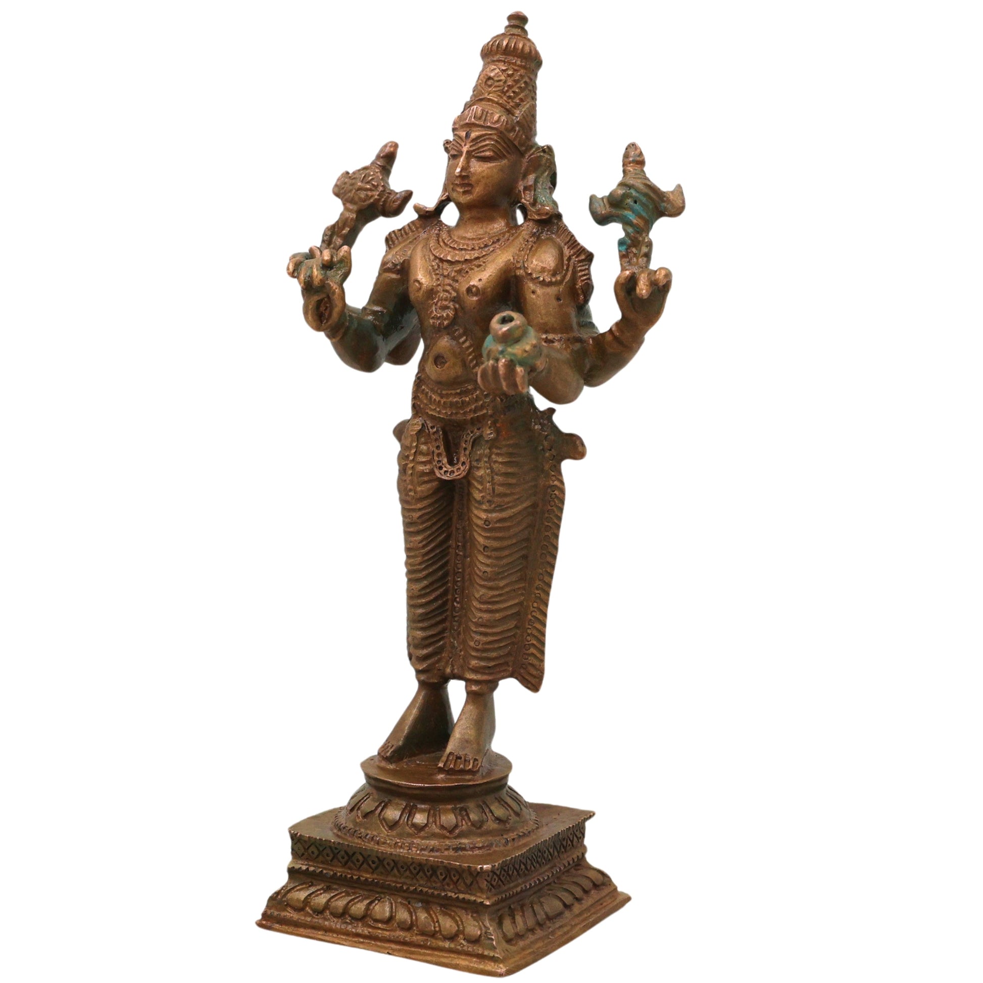 Bronze Dhanvantari Idol, Lord Dhanwantri Bhagavan Murti for Pooja, Vastu, Home Decor & Gifting, Brown, 6 Inch, 1 Piece