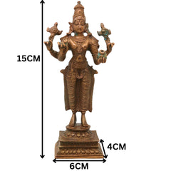 Bronze Dhanvantari Idol, Lord Dhanwantri Bhagavan Murti for Pooja, Vastu, Home Decor & Gifting, Brown, 6 Inch, 1 Piece