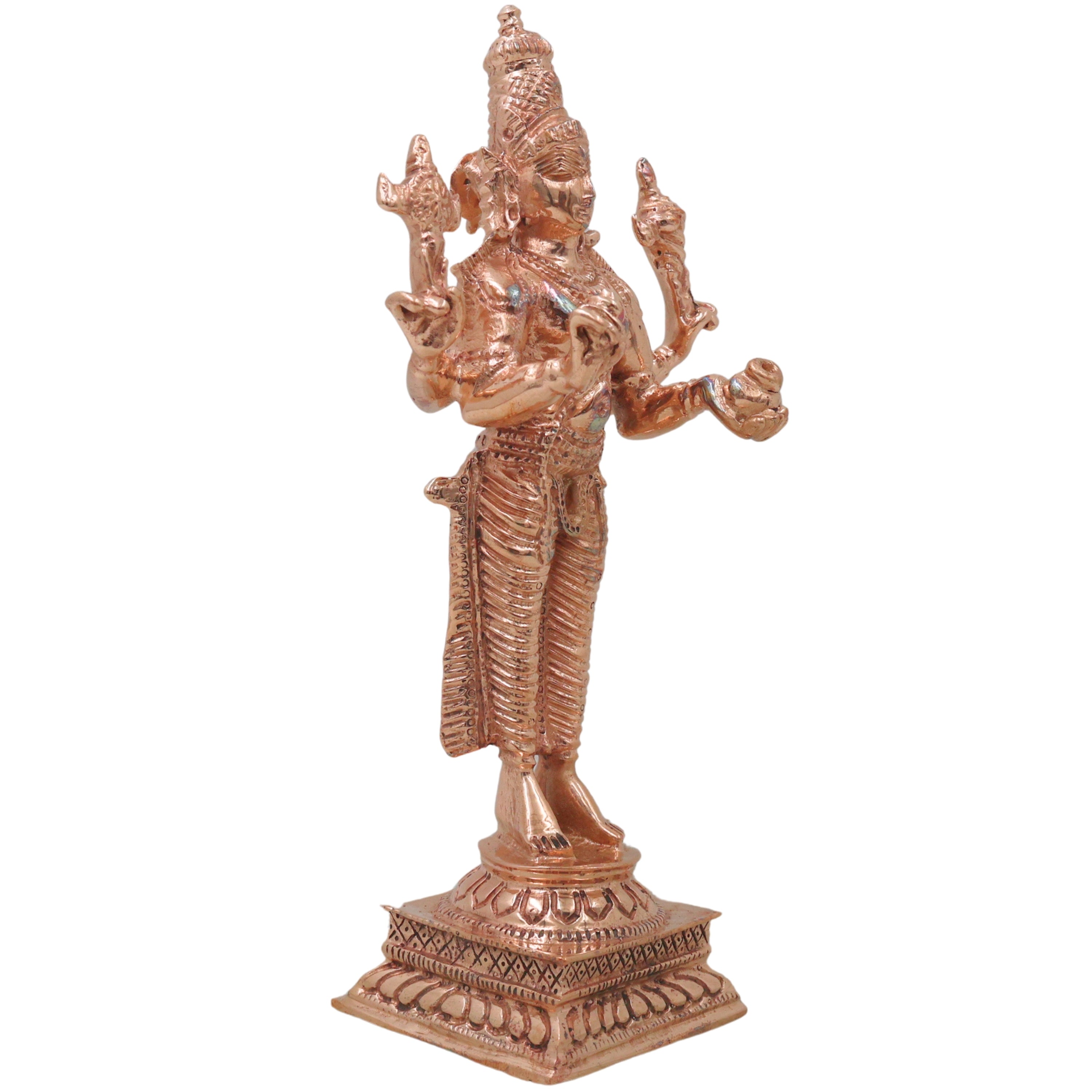 Bronze Dhanvantari Idol, Lord Dhanwantri Bhagavan Murti for Pooja, Vastu, Home Decor & Gifting, Gold, 6 Inch, 1 Piece