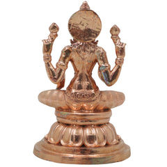 Bronze Maha Lakshmi Idol, Handcrafted Chola Art Mahalakshmi Murti for Pooja, Home Temple Decor & Housewarming Gift, Gold, 4.5 Inch, 1 Piece