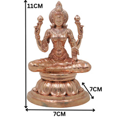 Bronze Maha Lakshmi Idol, Handcrafted Chola Art Mahalakshmi Murti for Pooja, Home Temple Decor & Housewarming Gift, Gold, 4.5 Inch, 1 Piece