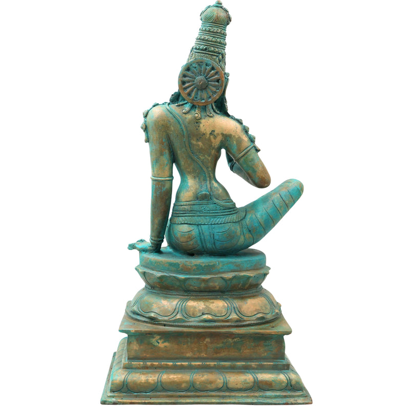 Bronze Parvati Idol, Uma Gauri Ambika Murti for Pooja, Vastu, Home Decor & Premium Gifting, Gold, 15.5 Inch, 1 Piece
