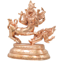 Handcrafted Chola Bronze Sharabheshwara Sharabha Idol, Shiva Avatar Murti for Pooja, Home Decor & Gifting, Gold, 7 Inch, 1 Piece