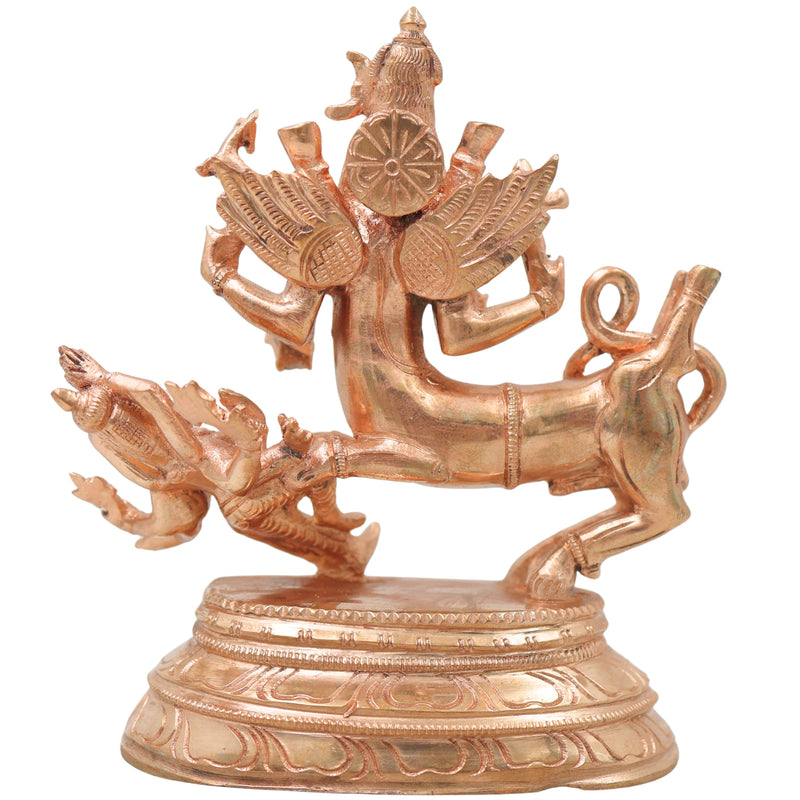 Handcrafted Chola Bronze Sharabheshwara Sharabha Idol, Shiva Avatar Murti for Pooja, Home Decor & Gifting, Gold, 7 Inch, 1 Piece