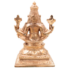 Handcrafted Bronze Yoga Narasimha Idol, Chola Style Narasimha Swamy Murti for Pooja, Home Decor & Gifting, Gold, 5 Inch, 1 Piece