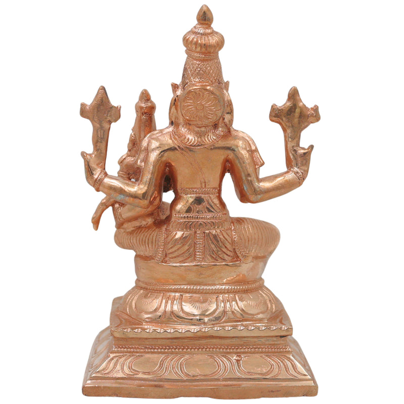 Handcrafted Chola Bronze Lakshmi Narasimha Idol, Sri Narahari Nrusimha Murti for Pooja, Home Decor & Gifting, Gold, 7 Inch, 1 Piece