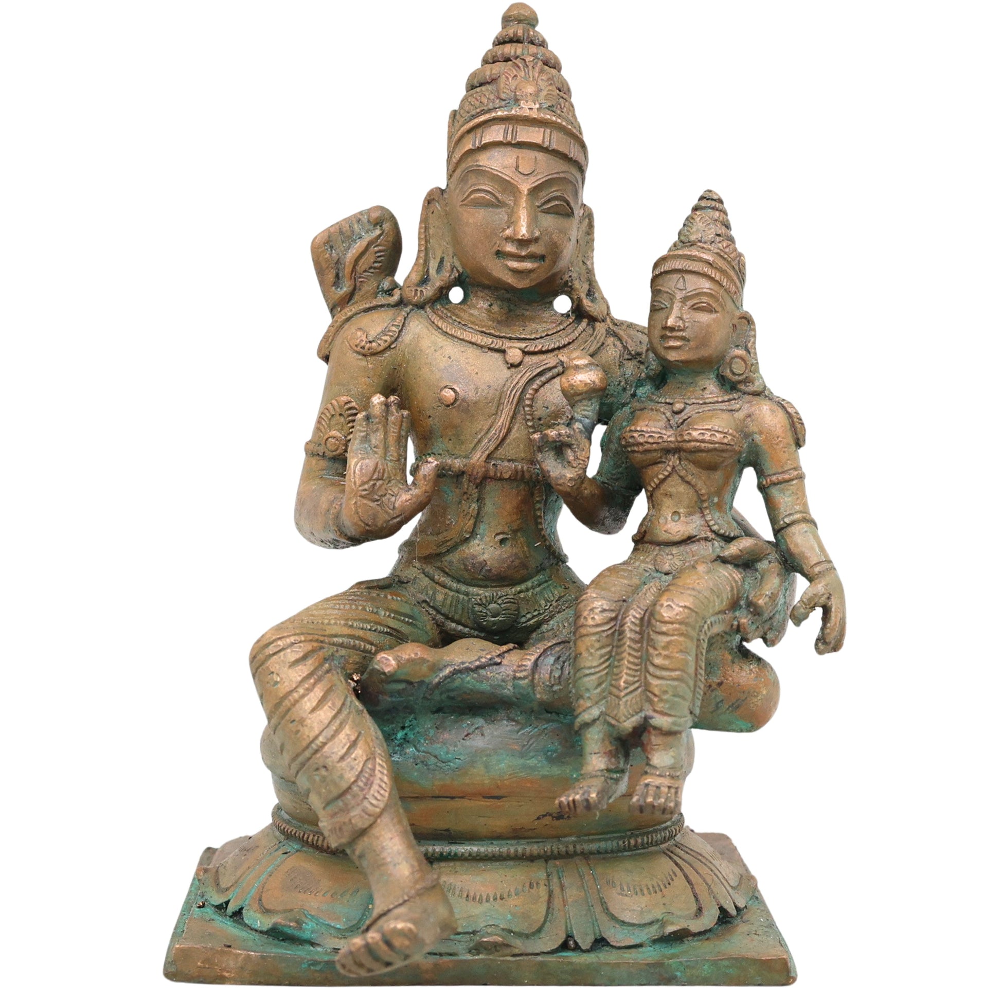 Bronze Rama Sita Murti, Sri Ramachandra Janaki Vigraha for Pooja, Home Decor & Gifting, Brown, 7.5 Inch, 1 Piece