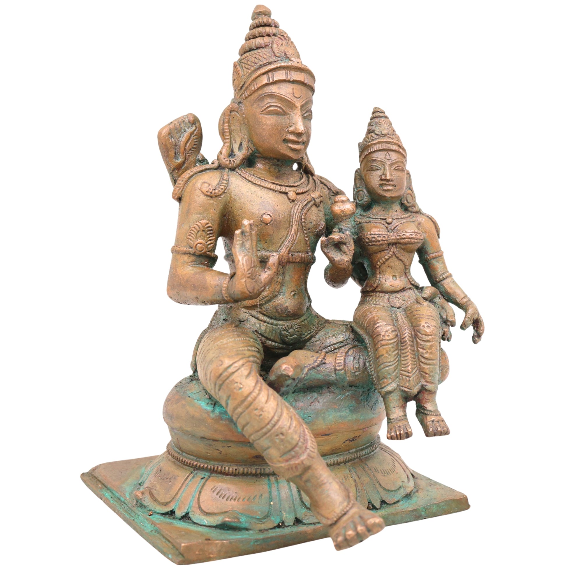Bronze Rama Sita Murti, Sri Ramachandra Janaki Vigraha for Pooja, Home Decor & Gifting, Brown, 7.5 Inch, 1 Piece