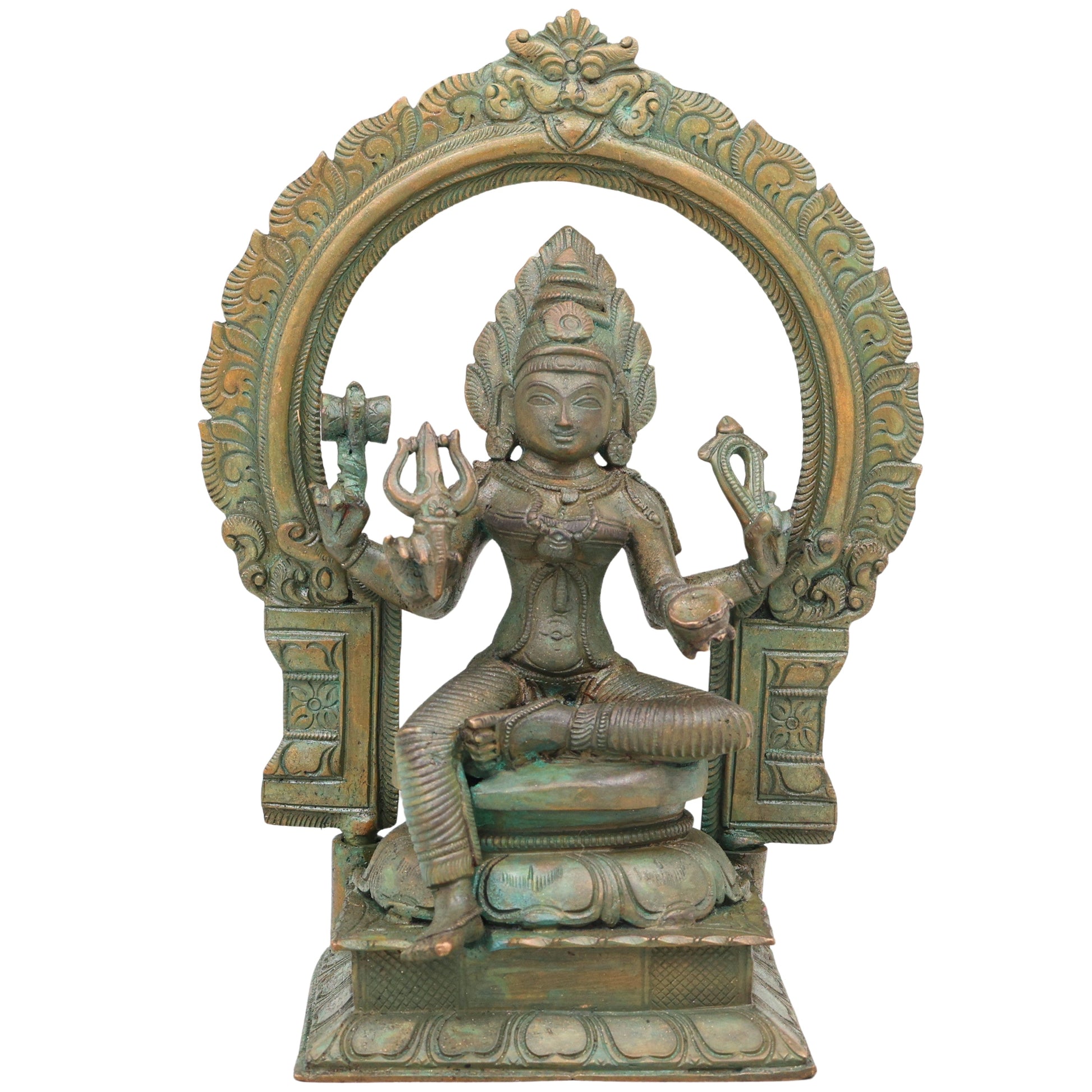 Bronze Mariamman Idol, Mahamariamman Karumariamman Amman Devi Murti for Pooja, Vastu, Home Decor & Gifting, Brown, 9 Inch, 1 Piece
