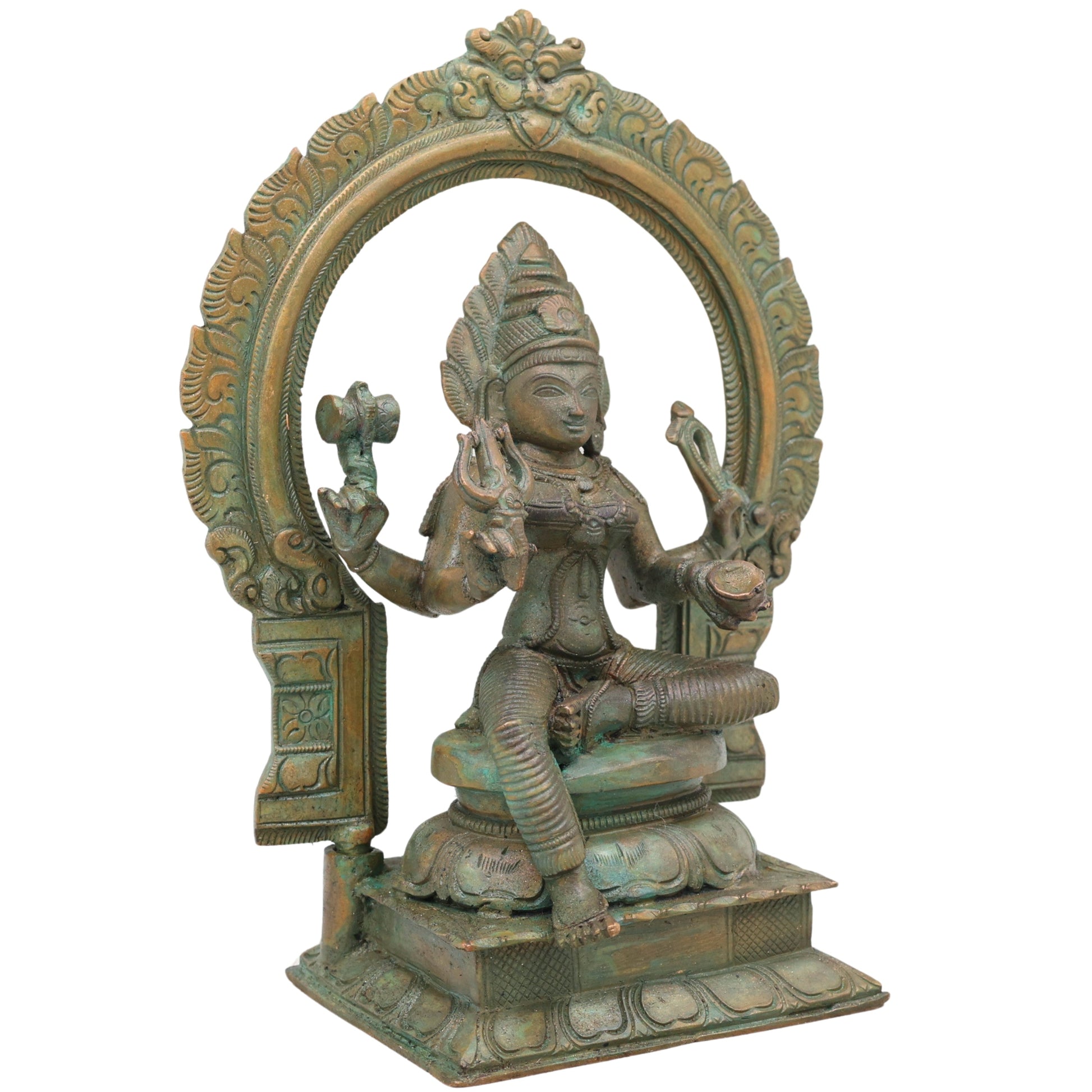 Bronze Mariamman Idol, Mahamariamman Karumariamman Amman Devi Murti for Pooja, Vastu, Home Decor & Gifting, Brown, 9 Inch, 1 Piece