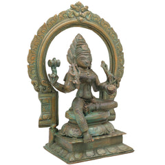 Bronze Mariamman Idol, Mahamariamman Karumariamman Amman Devi Murti for Pooja, Vastu, Home Decor & Gifting, Brown, 9 Inch, 1 Piece