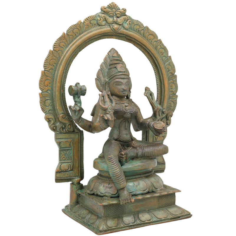 Bronze Mariamman Idol, Mahamariamman Karumariamman Amman Devi Murti for Pooja, Vastu, Home Decor & Gifting, Brown, 9 Inch, 1 Piece