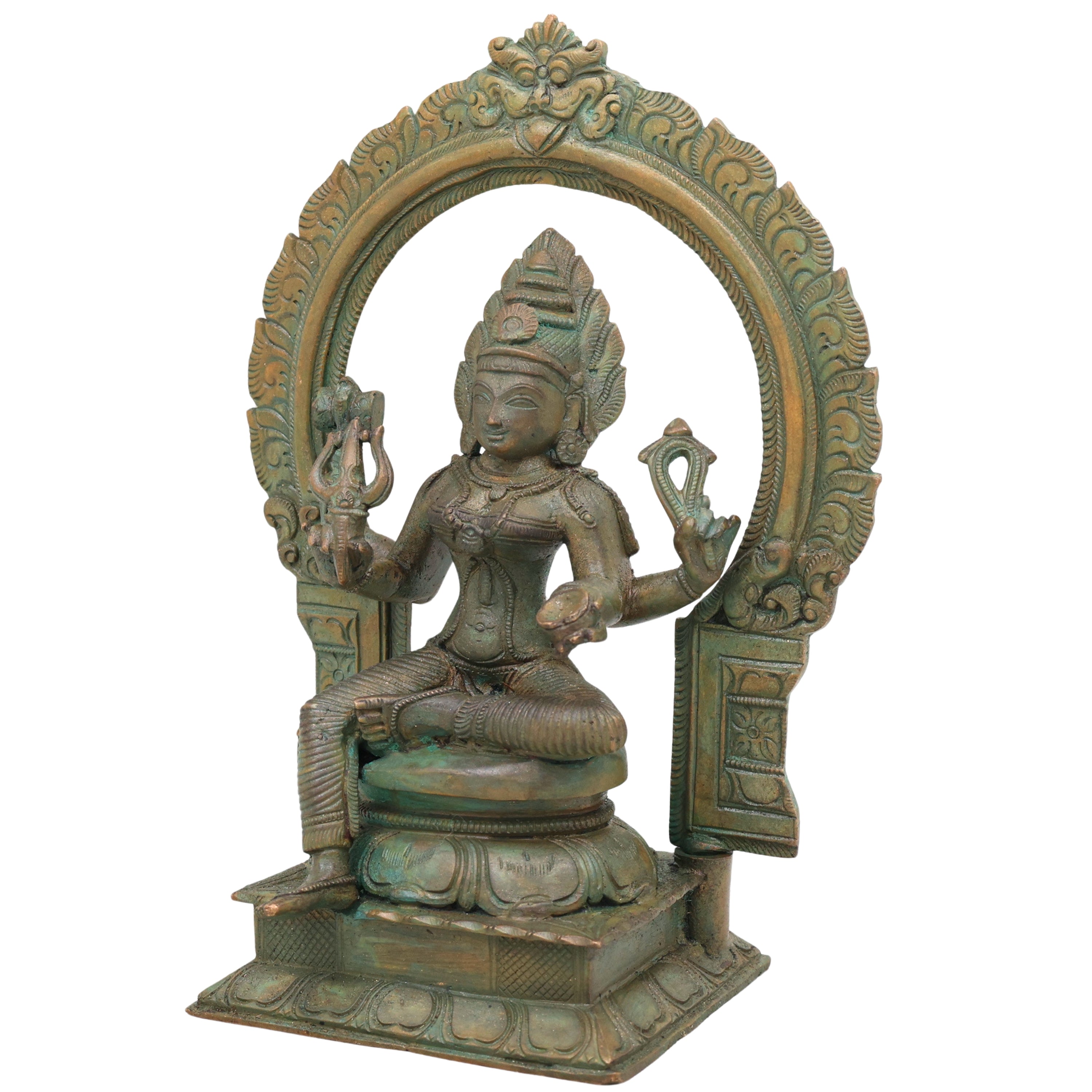 Bronze Mariamman Idol, Mahamariamman Karumariamman Amman Devi Murti for Pooja, Vastu, Home Decor & Gifting, Brown, 9 Inch, 1 Piece