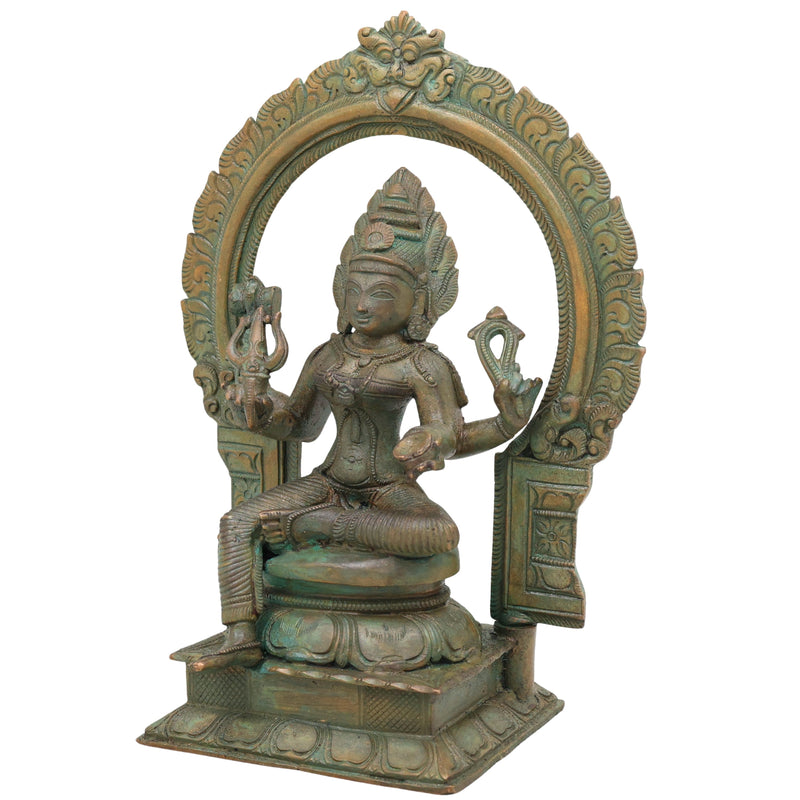 Bronze Mariamman Idol, Mahamariamman Karumariamman Amman Devi Murti for Pooja, Vastu, Home Decor & Gifting, Brown, 9 Inch, 1 Piece