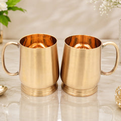Handcrafted Brass Jug Glass Set for Ayurvedic Water Storage, Traditional Peetal Drinkware for Pooja, Home & Gifting, Gold, 4.5 Inch, 1 Piece