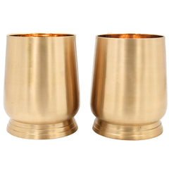 Handcrafted Brass Jug Glass Set for Ayurvedic Water Storage, Traditional Peetal Drinkware for Pooja, Home & Gifting, Gold, 4.5 Inch, 1 Piece