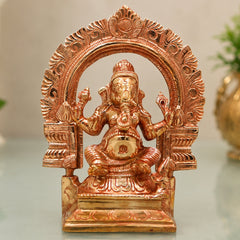Bronze Ganesha Idol, Handcrafted Chola Ganapati Vinayaka Statue for Pooja, Home Temple, Decor & Gifting, Gold, 6.5 Inch, 1 Piece