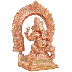 Bronze Ganesha Idol, Handcrafted Chola Ganapati Vinayaka Statue for Pooja, Home Temple, Decor & Gifting, Gold, 6.5 Inch, 1 Piece
