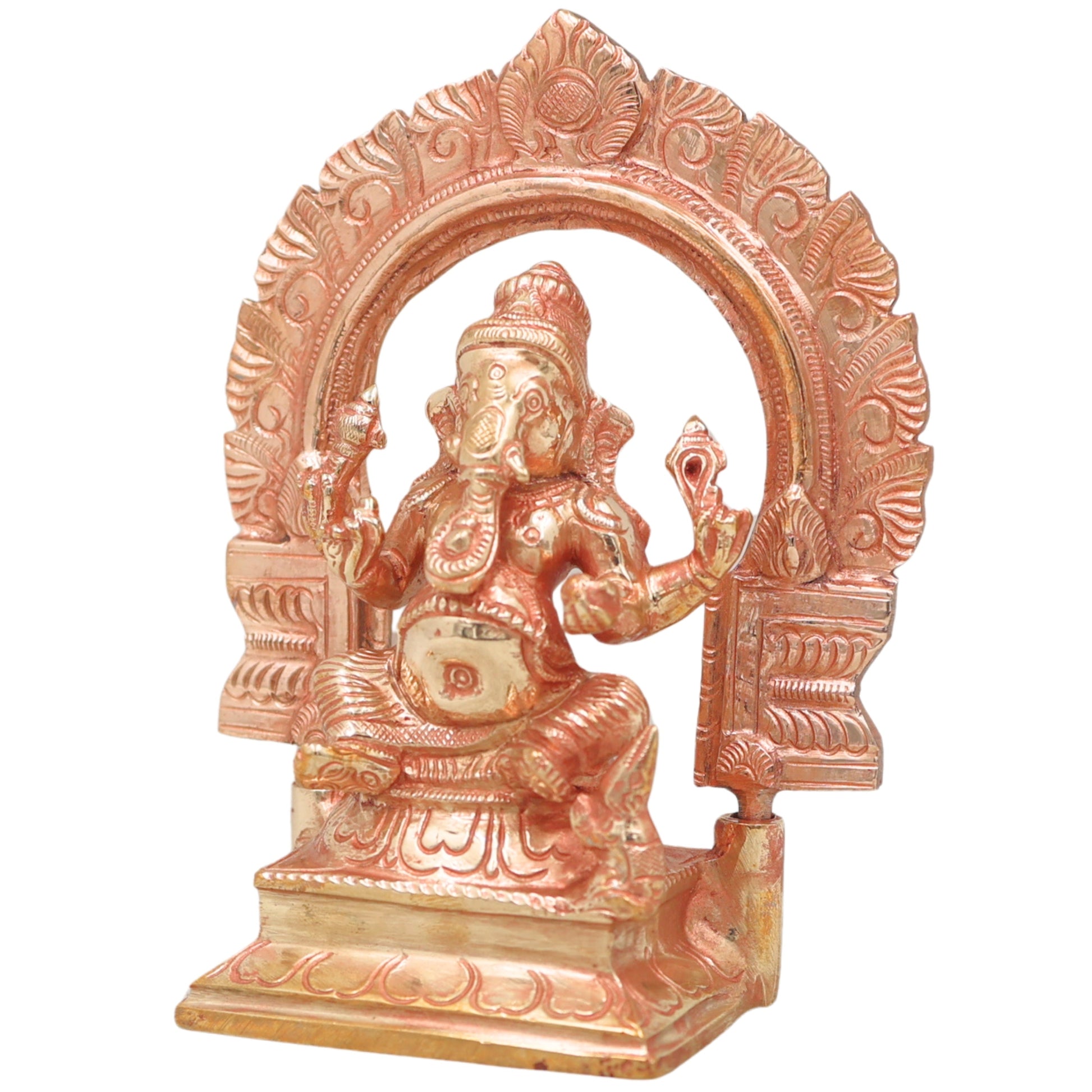 Bronze Ganesha Idol, Handcrafted Chola Ganapati Vinayaka Statue for Pooja, Home Temple, Decor & Gifting, Gold, 6.5 Inch, 1 Piece